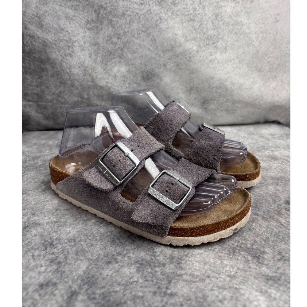 Birkenstock Arizona Taupe Suede Leather Sandals Size EU 37 Ladies 6
